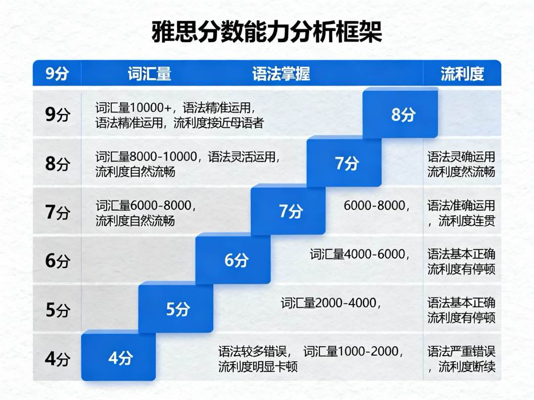 雅思分数对照表备考指南:从目标分数到高效提分策略