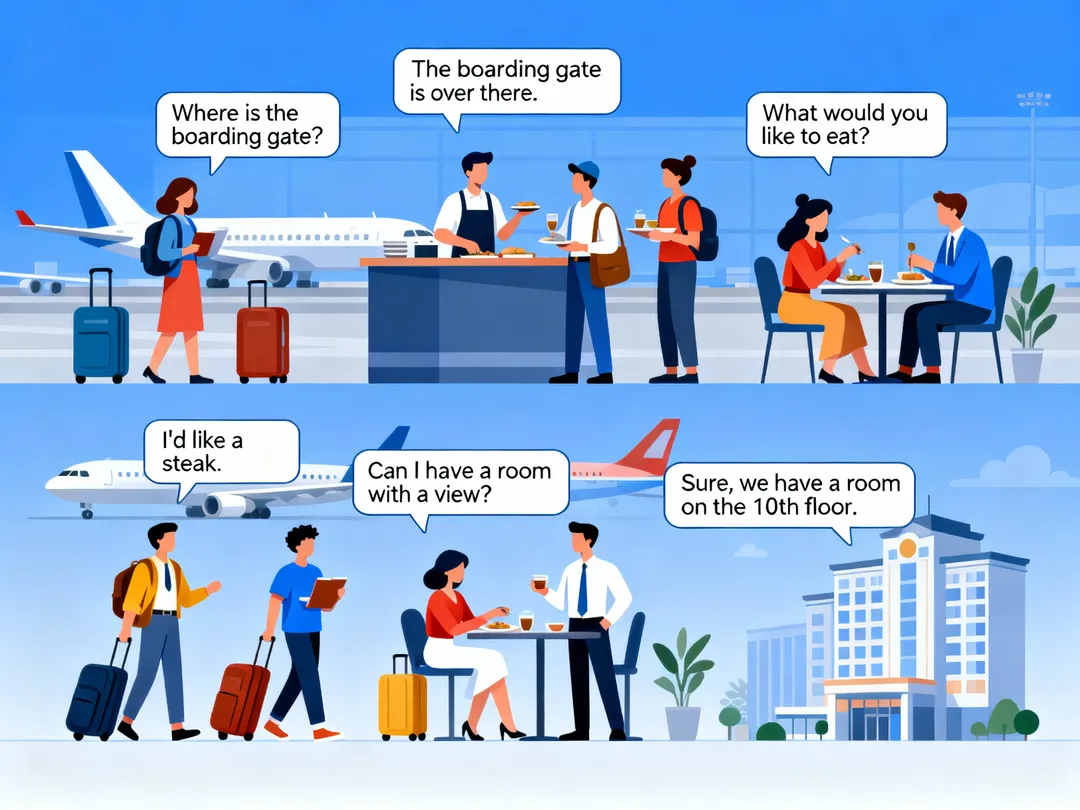 旅游英语实用指南：从机场到酒店的100个必备句型