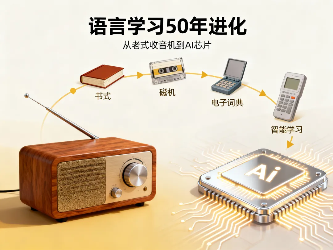 从《英语900句》到AI时代：语言学习50年进化史